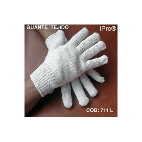 Guante tejido algodón, reversible, blanco, puño elástico Ferreteria