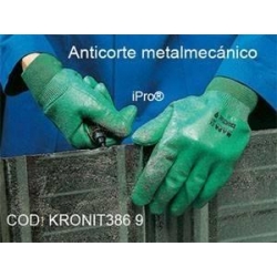 Guante de Nitrilo KEVLAR anti corte color verde elástico Ferreteria