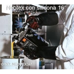 Guantes neopreno NEOTEX negros, con silicona 16", acb liso, 57/1000"