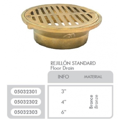 Rejillon Standard 6" Bronce Ferreteria