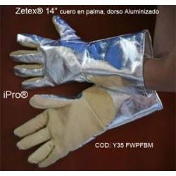 Guante térmico Zetex de 14 FAA vimper vapor palma de cuero dorso aluminizado